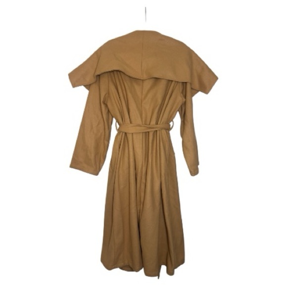 Tan Tie Front Coat - Picture 2 of 5